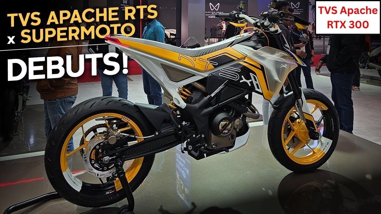 TVS Apache RTX 300 Showcased at Auto Expo 2025 Price, Specs, and Features Revealed